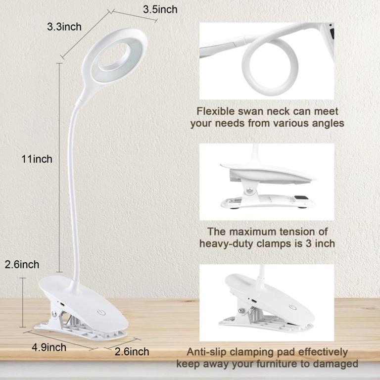 Dimmable Desk Lamp Rechargeable – Wireless & USB Powered, Touch Control, Adjustable Brightness & Color Temperature, 1200mAh Battery, Flexible Gooseneck, Eye-Friendly LED Light for Home, Office, Study, & Bedroom flashlight