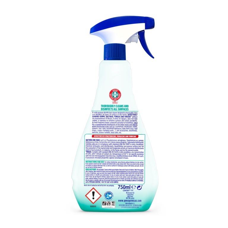 Multi Surface Disinfectant & Cleaning Spray 750ml | Kills 99.9% Of Germs, Bacteria, Virsues & Fungus - Spanish Household Cleaner | Antibacterial Spray | Surface Sanitiser | Disinfectant | Kitchen Bathroom Home | Streak-Free Cleaning - Baby Safe Asevi