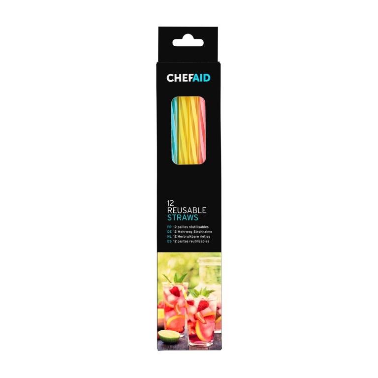 12 Reusable Plastic Straws – Durable Long Lasting | Multi Coloured - Eco-Friendly & Durable Drinking Straws - Yellow, Pink, Blue - House Hold Essential, Washable, Drinks, Smoothies, Water, Cocktail Disposable Drinkware