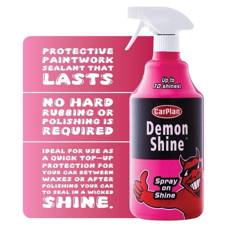 Spray On Shine 1L CarPlan Demon Shine – Instant Gloss for a Showroom Finish, Valeting, Carwash, Detailing, Auto Cleaning, Auto Motive, Wax Protection automotive products tools