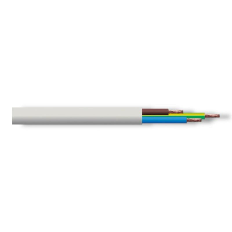 1.5mm 3 Core White Flex Cable, 5m Length, Ideal For Lighting Circuits, High Temperature Resistant, Home (3183Y) Electrician Cable, DIY, Professional, Trade Rated