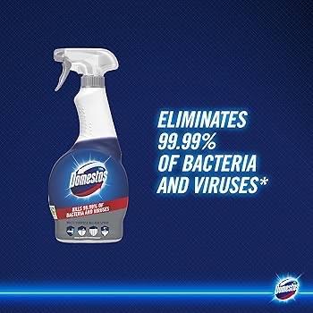 Bleach Spray 700ml Domestos – Powerful Multi-Surface Disinfectant, Kills 99.9% of Bacteria & Viruses, Tough on Stains & Grease, Fresh Scent disinfectant Household