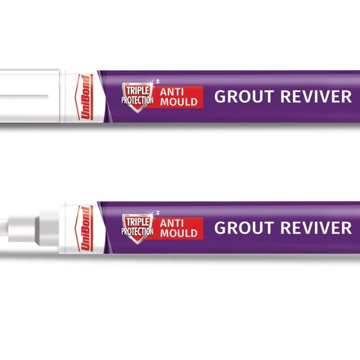 Grout Reviver Pen for Wall Tiles | Ice White 7ml | Anti-Mould | Easy Tile Makeover | UniBond