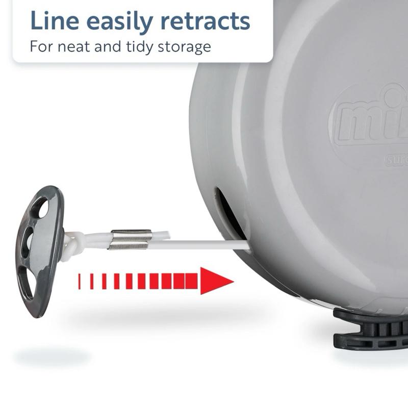 15m Retractable Washing Line with sureGRIP Locking System, Space-Saving Outdoor Clothes Dryer, Heavy Duty Double Line for Garden, Balcony, or Patio Use – Strong & Durable – Minky