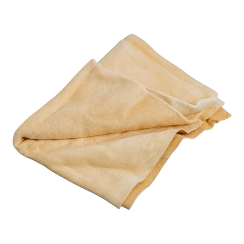 Leather Chamois Luxury Natural Car Drying & Polishing Cloth – Super Absorbent, Streak-Free, Scratch-Free, Soft & Durable – Perfect for Drying Cars, Windows, Glass & Painted Surfaces – Use Dry for Polishing or Damp for Water Absorption Reusable care towel
