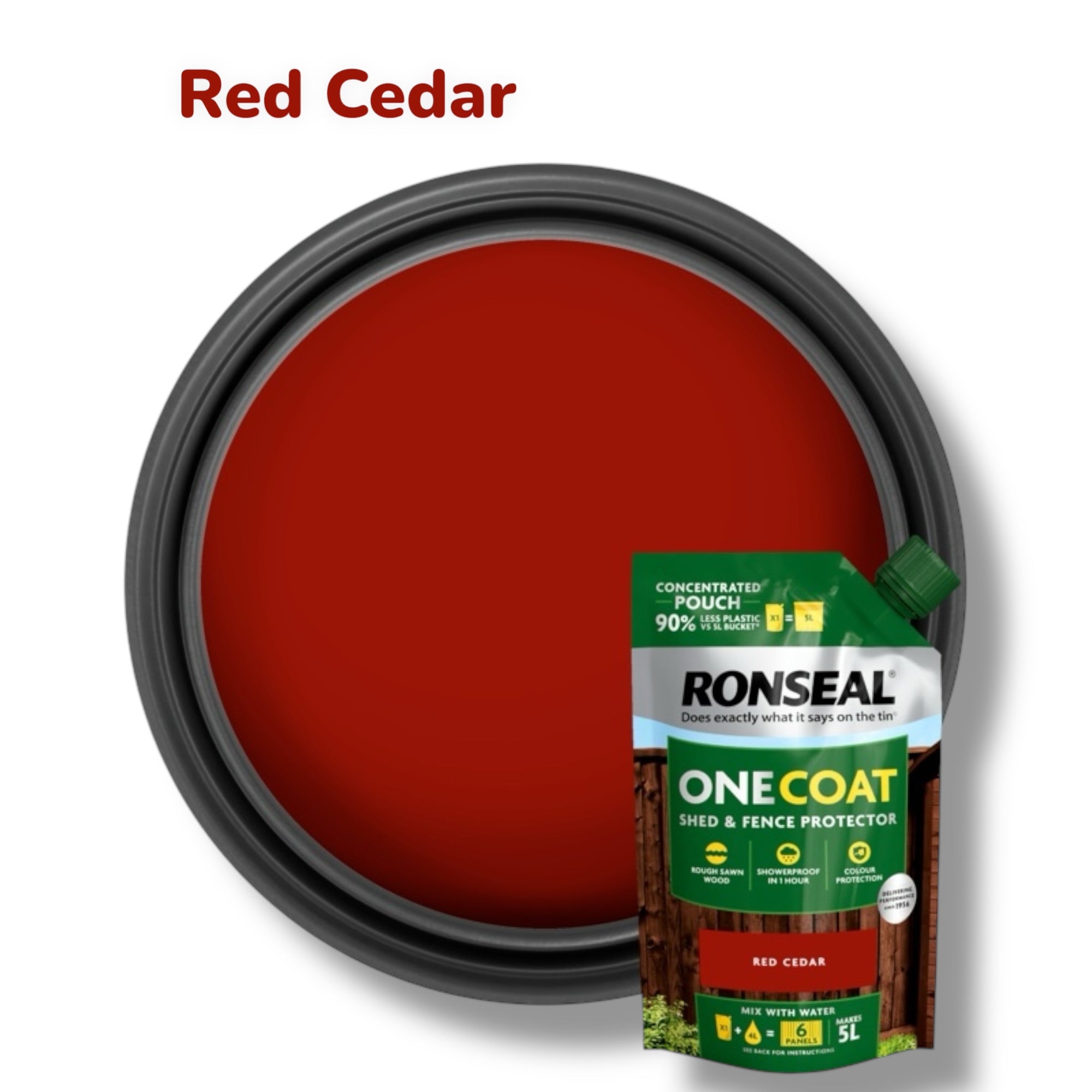 Ronseal One Coat Fence & Shed Paint 950ml Concentrate - Just Add Water - Makes 5L