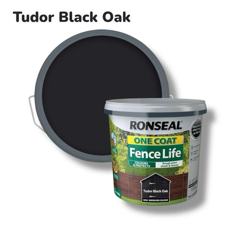 Ronseal - Fence Life One Coat 5L | Fence & Shed Paint | Paint With One Coat