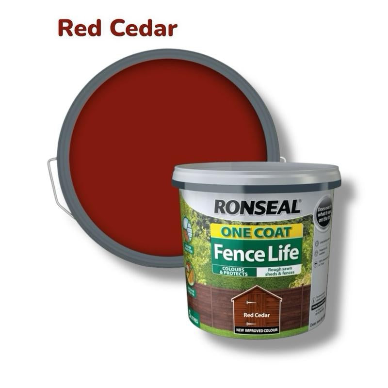 Ronseal - Fence Life One Coat 5L | Fence & Shed Paint | Paint With One Coat
