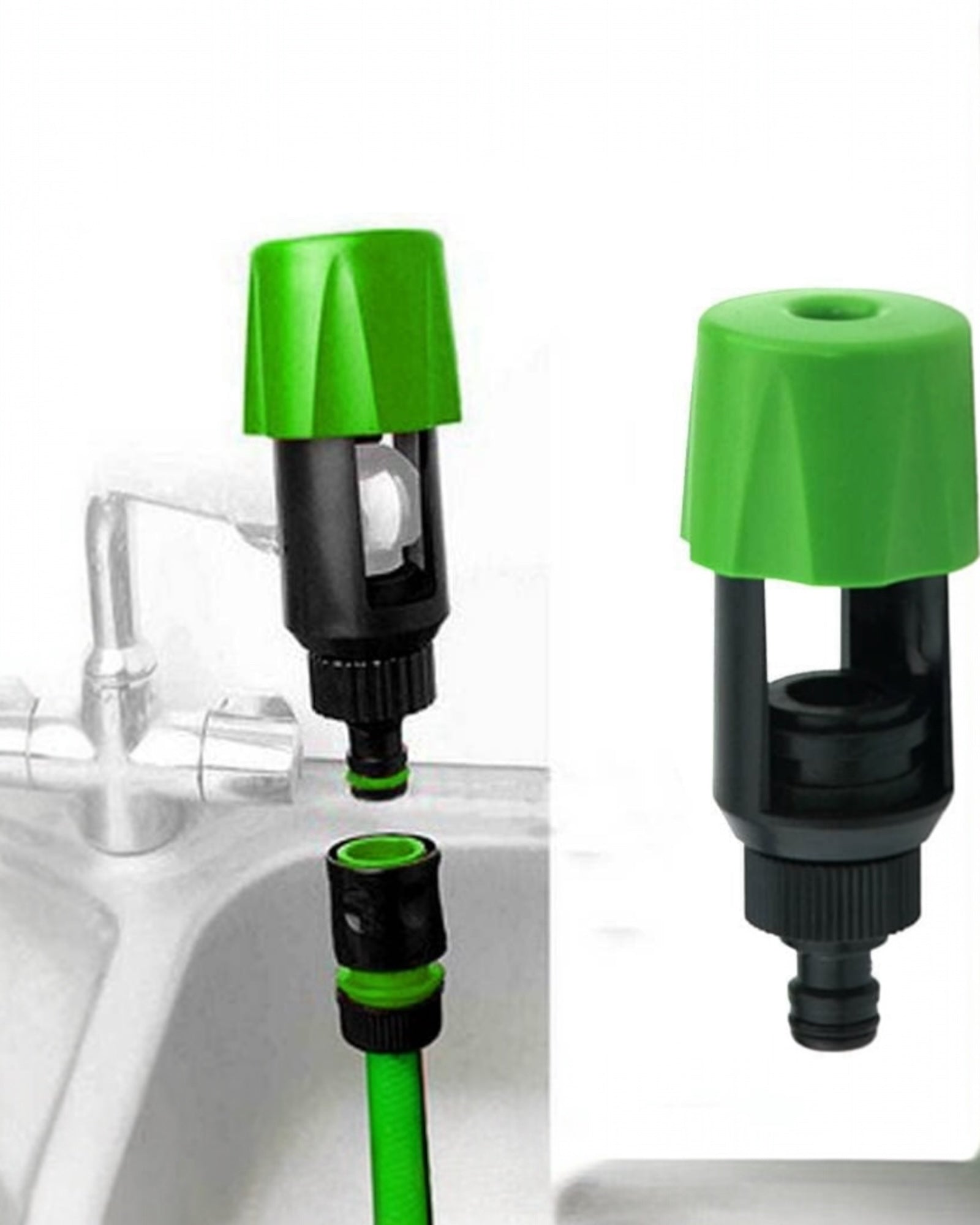 Indoor Tap To Garden Hose Connector Snap Action Quick Release