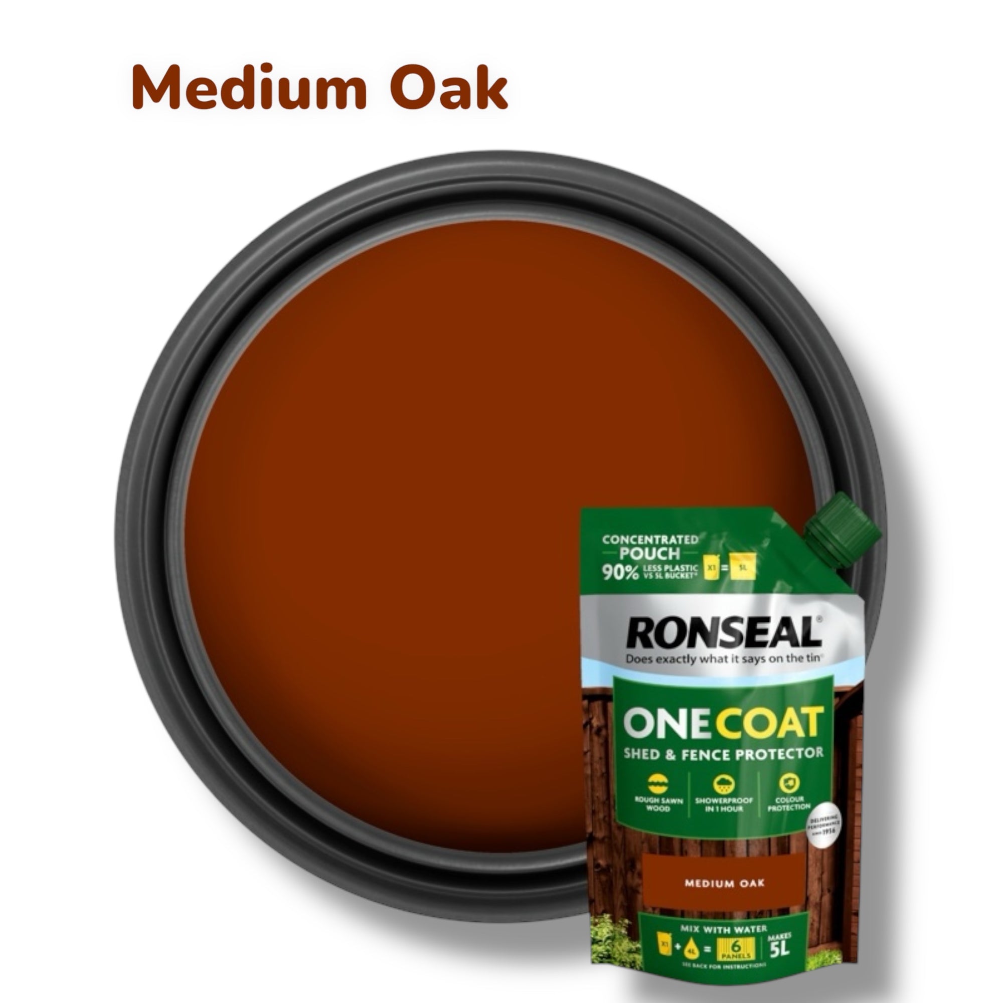 Ronseal One Coat Fence & Shed Paint 950ml Concentrate - Just Add Water - Makes 5L