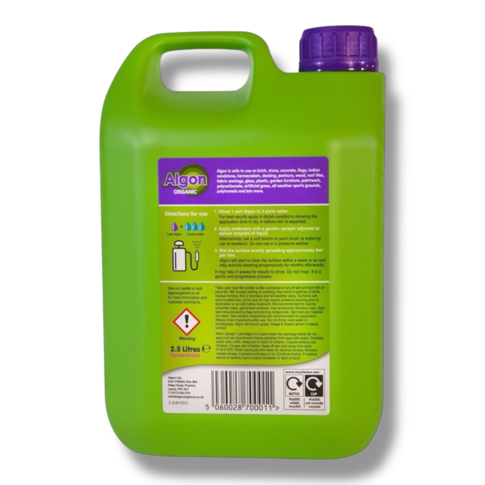 Algon - Path, Patio, Decking, Driveway Cleaner - 2.5L Concentrate - Non Scrub Formula