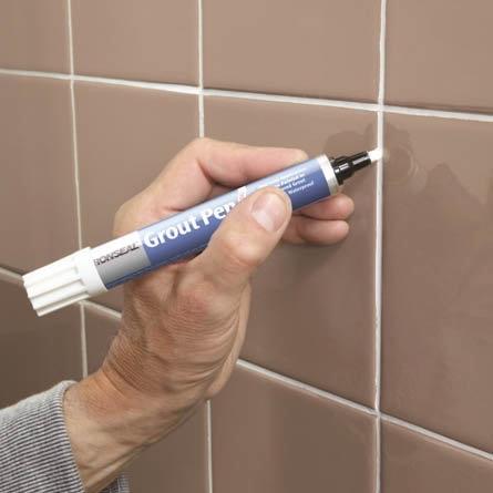 Brilliant White Grout Pen for Tiles | One Coat Coverage | Mould Resistant | Ronseal | Bathroom Revival
