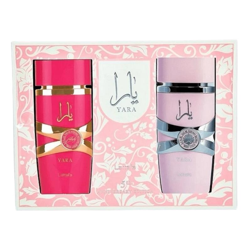 Lattafa Yara 5th Anniversary Perfume Gift Set | 2 x 100ml Eau de Parfum – Yara & Yara Candy | Long Lasting, Sweet & Floral Fragrance for Women | Luxury Arabian Scented Gift Box