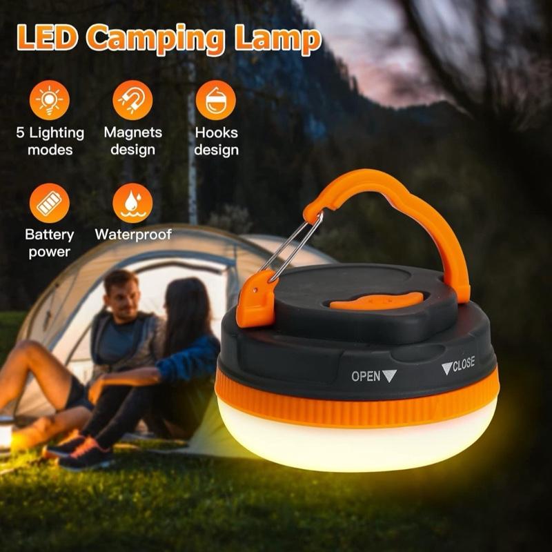 Magnetic Portable Camping Light | Bright LED Lantern with 5 Light Modes | Built-in Hook & Magnetic Base for Hands-Free Use | Ideal for Camping, Hiking, Emergencies, Work & Outdoor Use – Kingavon
