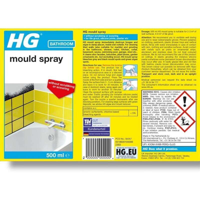 HG Mould Spray 650ml | Remove And Prevent Mould Powerful Mould & Mildew Remover for Walls, Bathrooms, Kitchens, Windows, Moulded Areas In The Home. Home Cleaner, Surface, Safe for wallpaper | Household