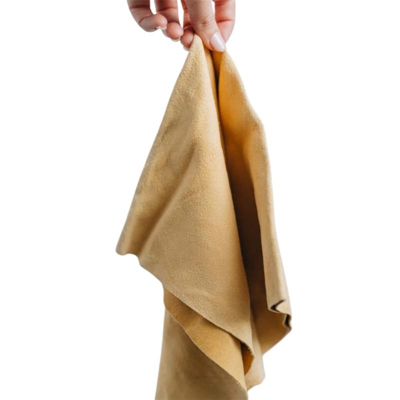 Leather Chamois Luxury Natural Car Drying & Polishing Cloth – Super Absorbent, Streak-Free, Scratch-Free, Soft & Durable – Perfect for Drying Cars, Windows, Glass & Painted Surfaces – Use Dry for Polishing or Damp for Water Absorption Reusable care towel