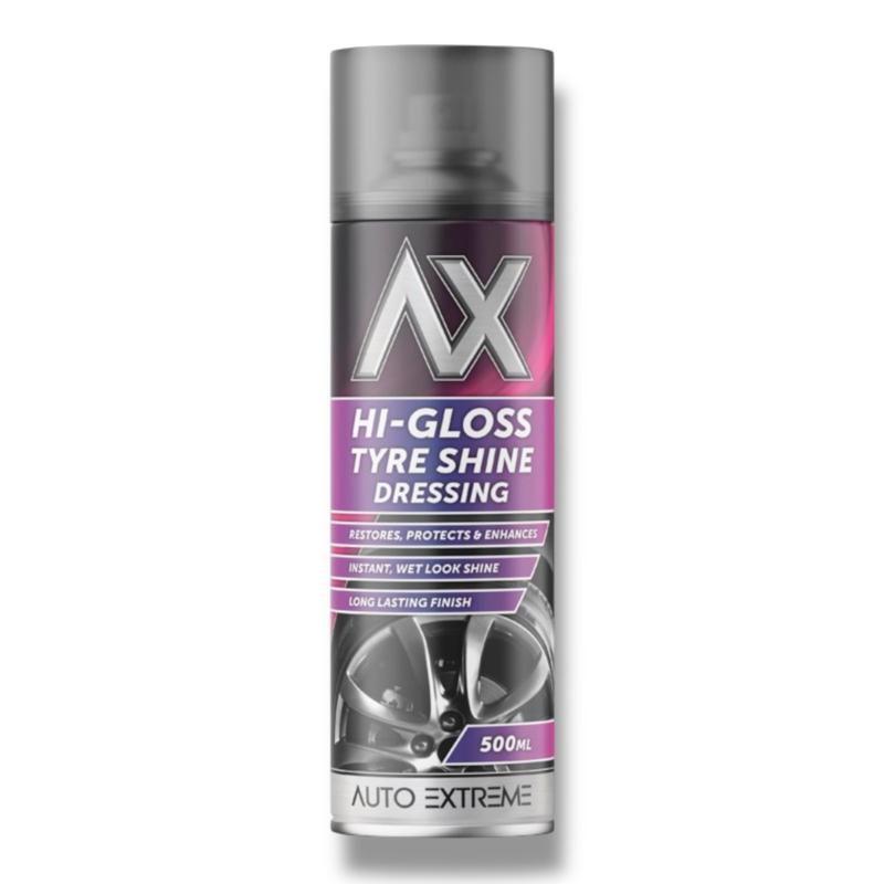 AX Hi Gloss Tyre Shine Dressing 500ml – Long-Lasting Wet Look Finish for Tyres