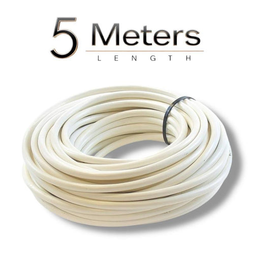 1.5mm 3 Core White Flex Cable, 5m Length, Ideal For Lighting Circuits, High Temperature Resistant, Home (3183Y) Electrician Cable, DIY, Professional, Trade Rated