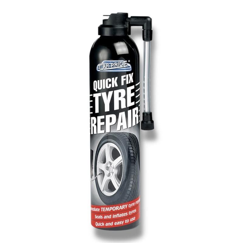 Tyre Repair 300ml Quick Fix | Instant Emergency Puncture Seal & Inflate | Fast & Easy Temporary Tyre Solution | No Tools or Jack Needed | Safe, Non-Toxic Formula | Seals & Reinflates Flat Tyres Quickly | Ideal for Cars, Motorbikes & Bicycles | Travel Esse