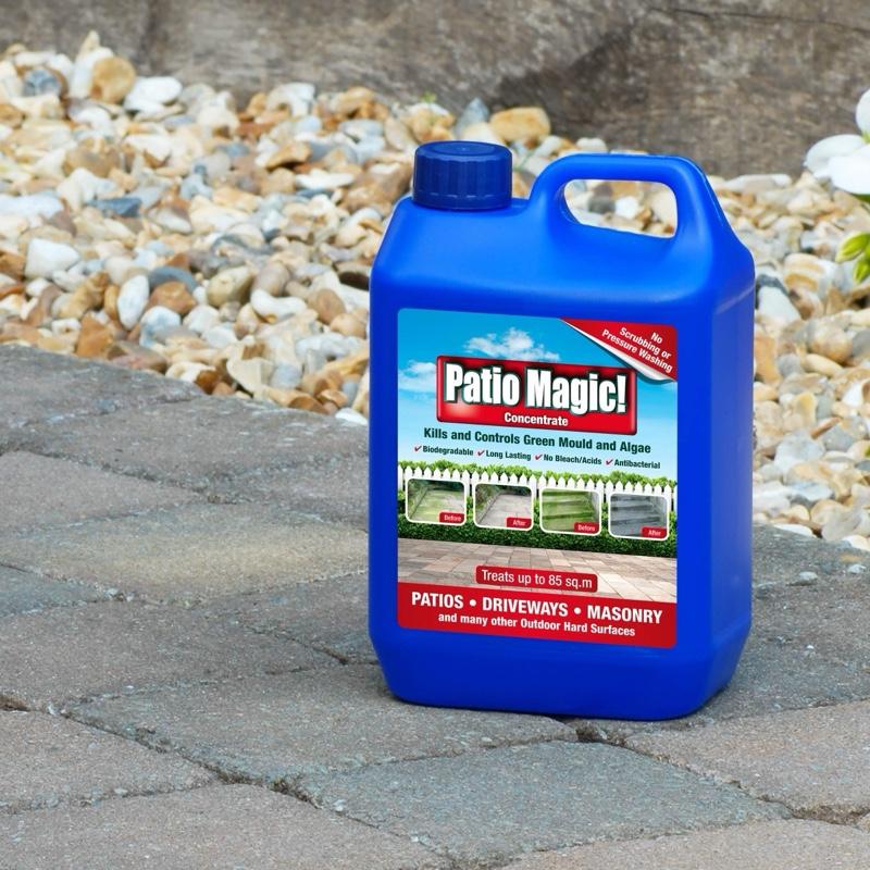 Patio Magic Patio Cleaner 5L | Powerful Outdoor Cleaner for Algae, Moss, Mould, Outdoor Cleaner - 5 litre Garden Cleaner organic growth remover. Eliminate algae and black spot, driveway, patio, roof, garden shed, fences, decking, fastest cleaner.