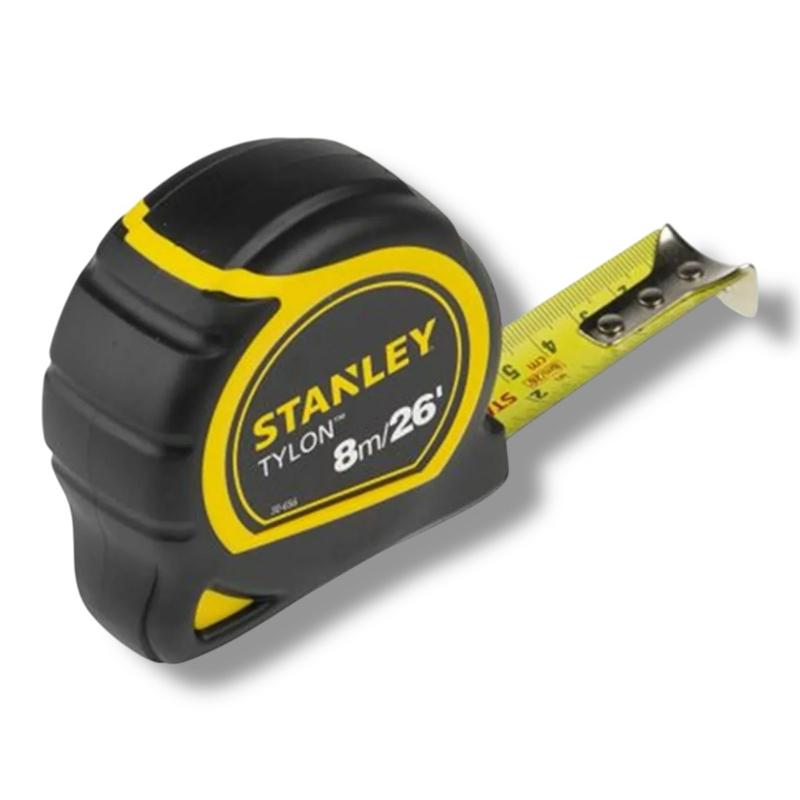 Stanley Tylon Heavy Duty Tape Measure 8m/26’ – Long Lasting, Durable, Professional Quality 8 Meters, 26 Inches, Nylon Coated, Professional