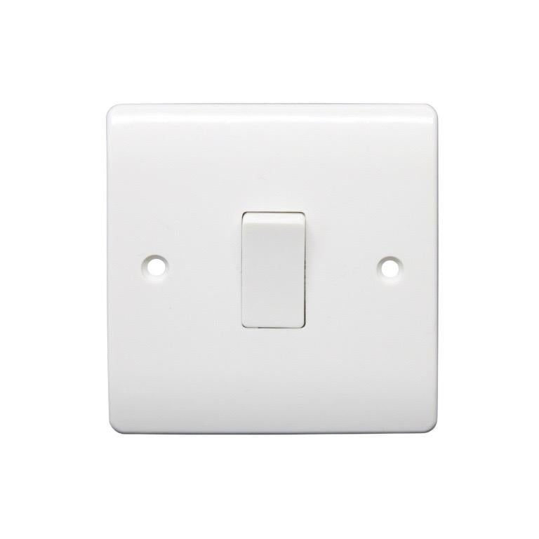 1 Gang 2 Way Light Switch, 10A, 250V, Easy Installation, Durable & Safe, Home & Office Use, IP20 Protection, BS EN 60669-1 Compliant, Ideal for Various Applications, Bed room, electrical, electrician