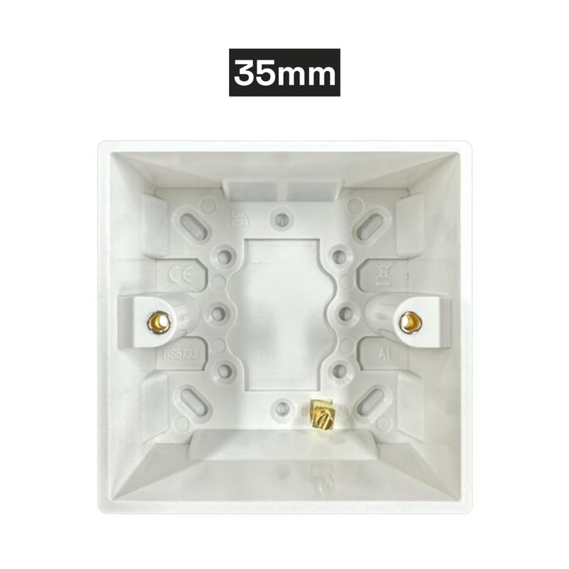 1 Gang Pattress Back Box – Available in 16mm, 35mm & 47mm BS 60670-1, Electrical Socket, Electrical Switch, Electrician, Home DIY plug