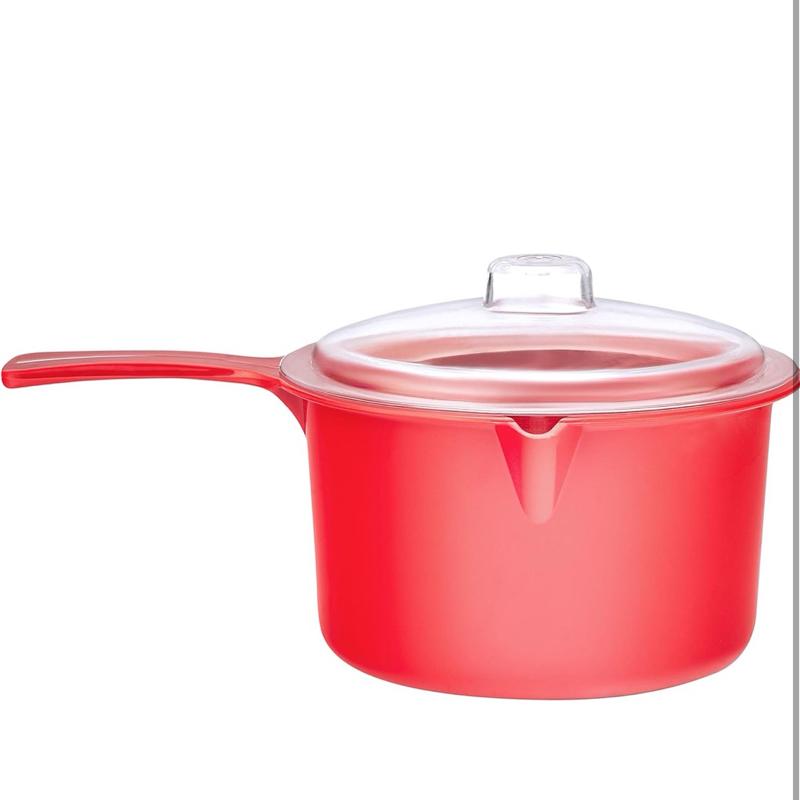 Microwave Saucepan & Lid 0.85L – Lightweight Cooking Pot Convenient & Versatile Cooking. Mess Free Kitchen Pot. Cookware. Ideal For Noodles, Pasta Soup, Porridge, Sauces and More. Dishwasher And Microwave Safe