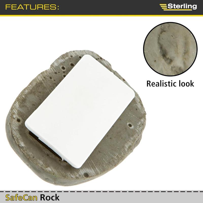Hidden Outdoor Key Safe Rock Storage Box – Realistic Stone Design Secret Key Holder for Garden, Driveway, Emergency Access – Sterling SafeCan Key Rock - Secret Stash, Safe
