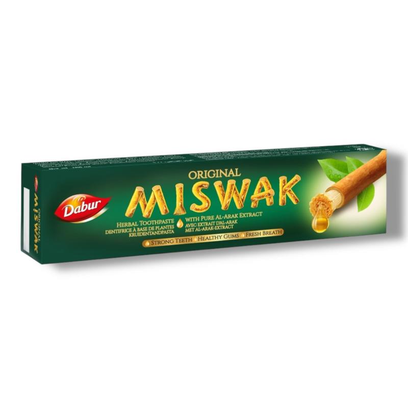 Dabur Miswak Herbal Toothpaste 170g | Natural Miswak Extract | Fluoride-Free Oral Care | Strengthens Gums | Freshens Breath | Ayurvedic Toothpaste for Daily Use Antibacterial