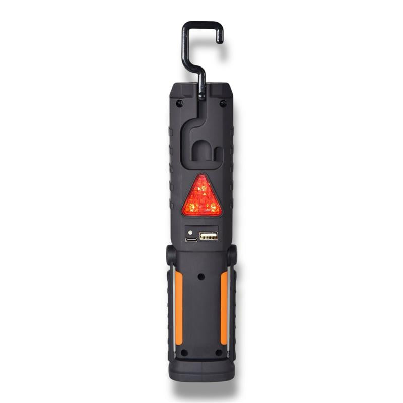 3-in-1 Rechargeable Magnetic LED Worklight | COB Torch with Emergency Red Light & Power Bank | Magnetic Base & Hook | Portable for DIY, Garage, Camping & Car Use – Mercury
