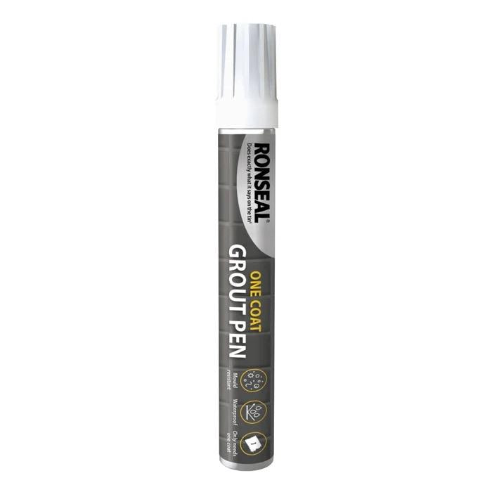 Brilliant White Grout Pen for Tiles | One Coat Coverage | Mould Resistant | Ronseal | Bathroom Revival