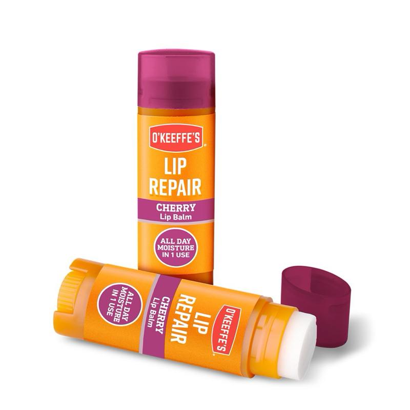 O’Keeffe’s Lip Repair Cherry Flavour 4.2g – Intense Hydration for Dry, Cracked Lips Long-Lasting Protection | Lip Repair , Chapped Lips. All Day Hydration Moisture Daily Balm Scent Moisturize Moisturizer Hydrating Hydrate Comfort Skincare Moisturizing
