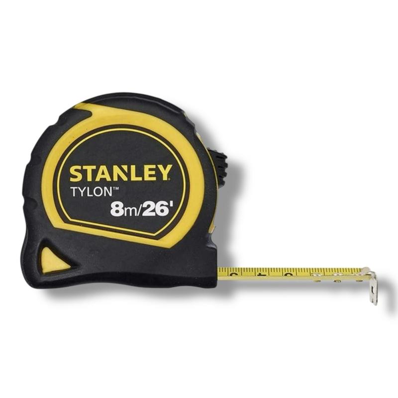 Stanley Tylon Heavy Duty Tape Measure 8m/26’ – Long Lasting, Durable, Professional Quality 8 Meters, 26 Inches, Nylon Coated, Professional