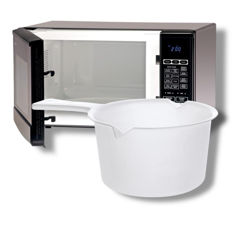 Microwave Saucepan 0.5L – Lightweight Cooking Pot Convenient & Versatile Cooking. Mess Free Kitchen Pot. Cookware. Ideal For Noodles, Pasta Soup, Porridge, Sauces and More. Microwave and Dishwasher Safe. Lid White