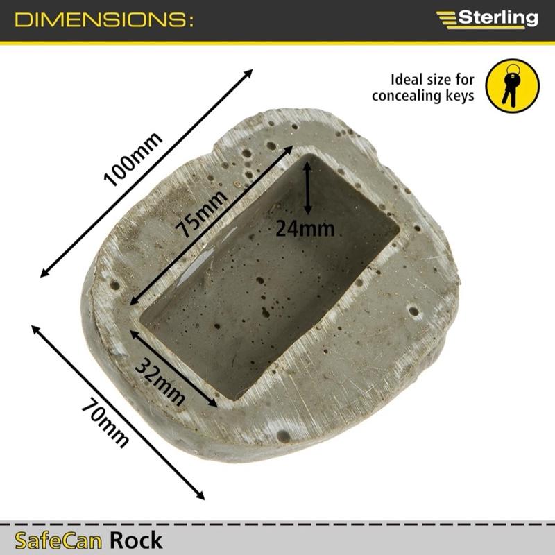 Hidden Outdoor Key Safe Rock Storage Box – Realistic Stone Design Secret Key Holder for Garden, Driveway, Emergency Access – Sterling SafeCan Key Rock - Secret Stash, Safe