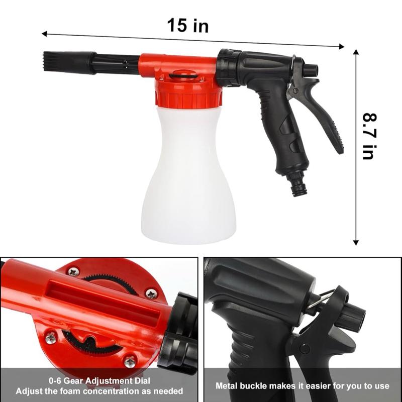 AX Snow Foam Gun Sprayer Cannon 900ml – Pre Wash Garden Hose Attachment | Concentration Adjustable | Shampoo | Wash And Wax | l Effortless Exterior Cleaning with Thick Foam | Car Cleaning Tool | Detailing | Valeting | Attachment | Car Wash Essential coati