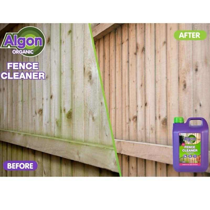Fence Cleaner 2.5L – Powerful No-Scrub Outdoor Cleaning Solution for Wood, Stone, Brick, Patios, Decking & More – Easy to Use, Biodegradable Formula for Long-Lasting Results - Algon Garden Cleaner