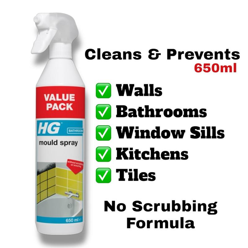 HG Mould Spray 650ml | Remove And Prevent Mould Powerful Mould & Mildew Remover for Walls, Bathrooms, Kitchens, Windows, Moulded Areas In The Home. Home Cleaner, Surface, Safe for wallpaper | Household