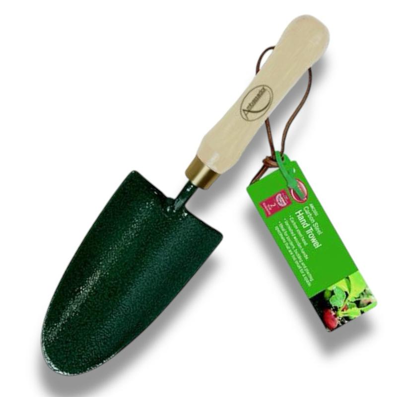 Ambassador Carbon Steel Hand Trowel – Heavy Duty Garden Tool for Digging, Planting & Soil Cultivation, Rust-Resistant with Ergonomic Wooden Handle, Durable & Long-Lasting Gardening Essential
